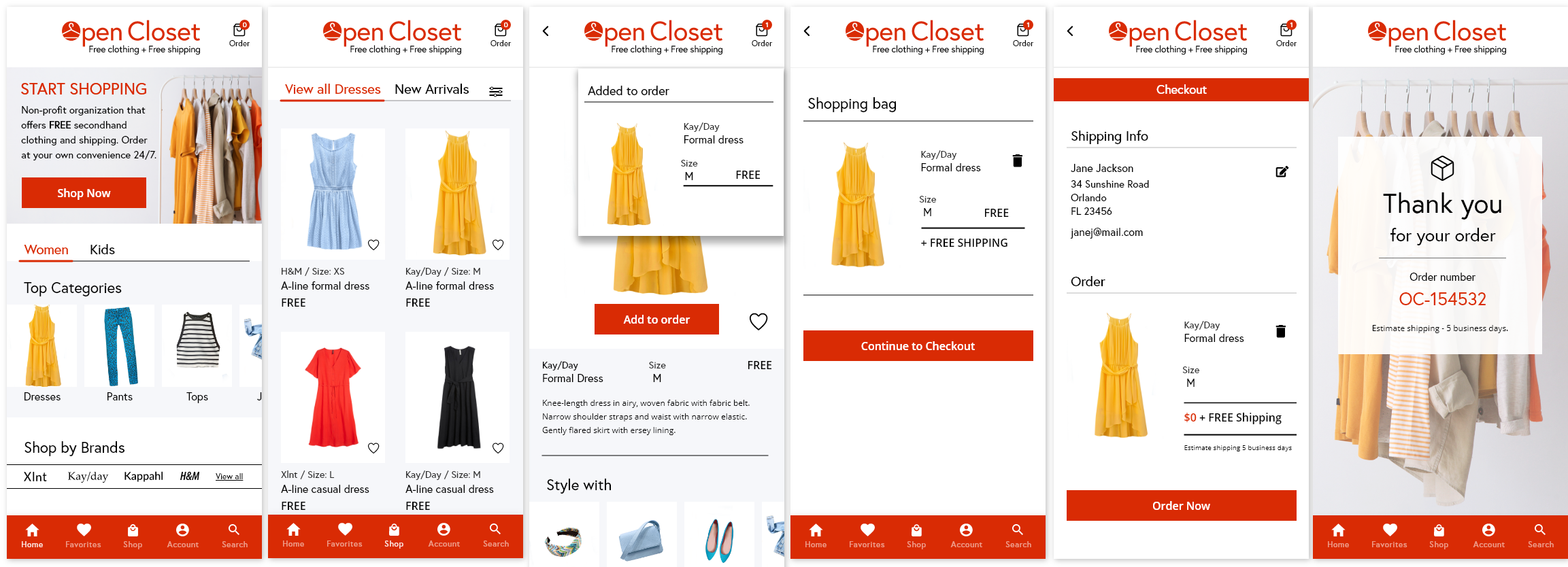 Open Closet dedicated mobile app